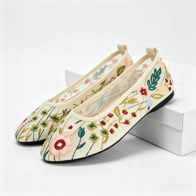 Embroidery Meaning - Ballerine in rete con punta tonda