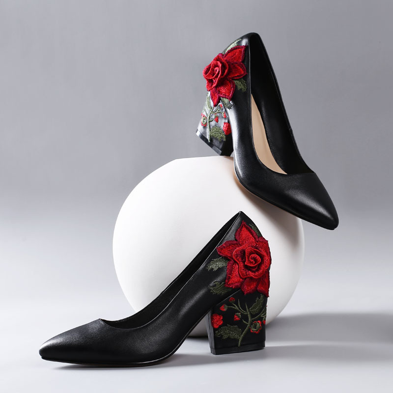 Embroidery Rose - Scarpe da Donna Eleganti con Ricamo