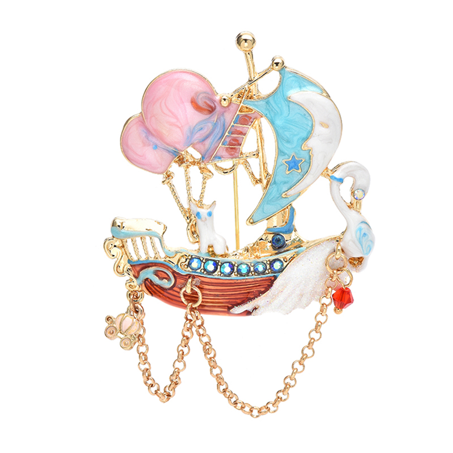 Embroidery Bali - Babay Romantico Cigno Barca Spille Per