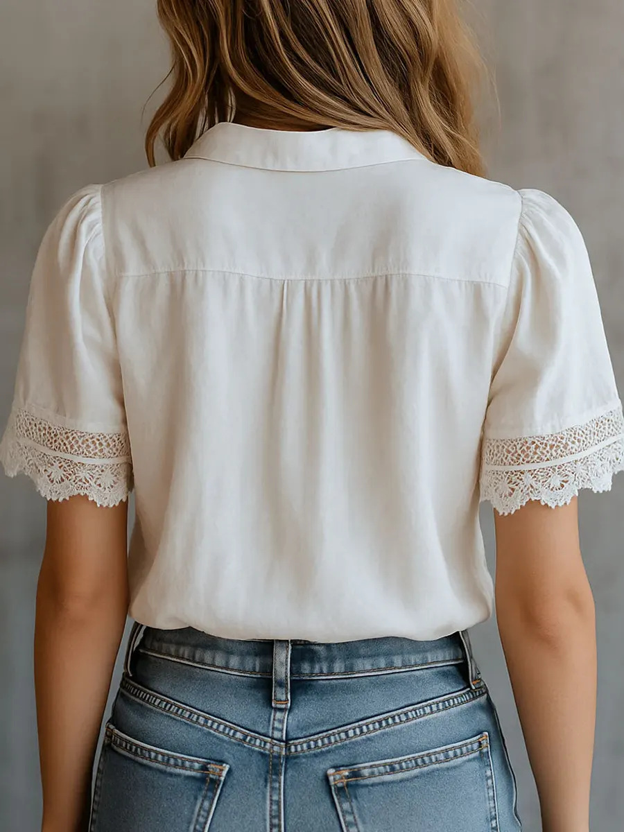Camicie Eleganti da Donna, Cas - Embroidery Cotton Shirt recensione e prezzo